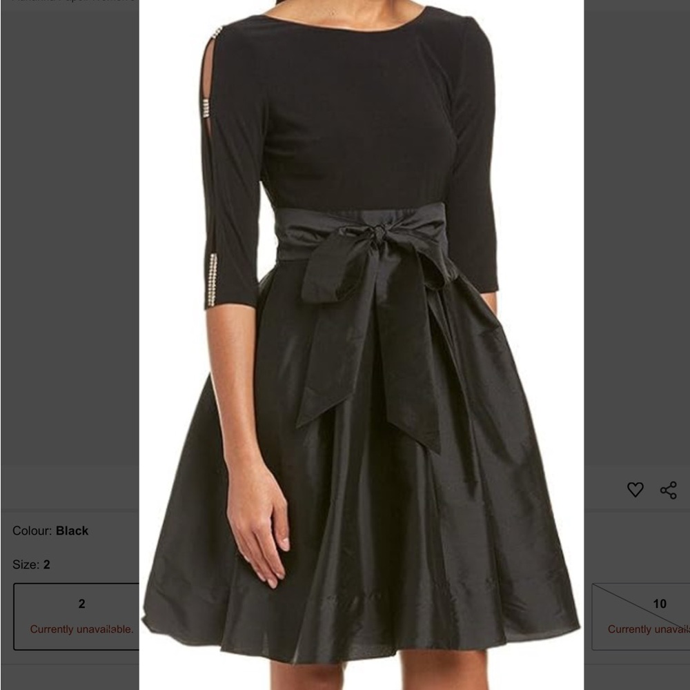 Adrianna Papell: Elegant Black Dress Midi Dress - Picture 7 of 8